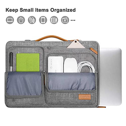 MOSISO 360 Protective Laptop Shoulder Bag,15 inch Computer Bag Compatible with MacBook Air 15 inch M5 M4 M3 M2/Pro 15, Dell XPS Plus,Side Open Messenger Bag with 4 Zipper Pockets&Handle, Gray - color: Gray, size: 15 inch