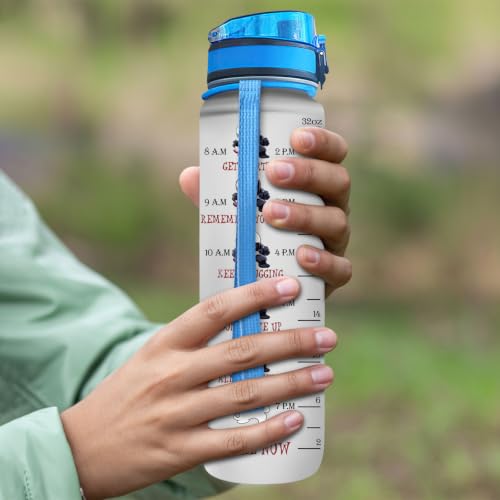 Dark Chibi Cartoon 32oz Water Bottle with Time Marker, Motivational Reusable Plastic Bottle with Flip Lid, Tritan Material, Gift for Movie Fans - color: Hero