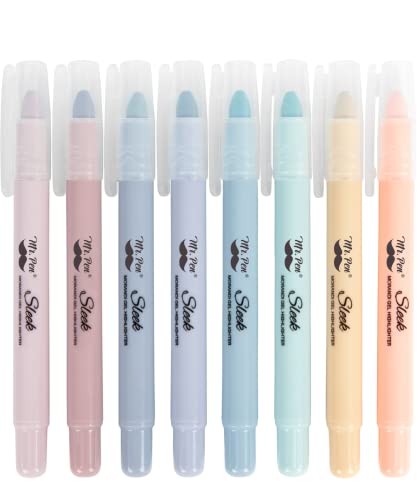 Mr. Pen- No Bleed Gel Highlighters, Morandi Colors, 8 Pack | Bible Highlighters and Pens No Bleed, Bible Markers for Study, Journaling, School Supplies and Accessories - color: Morandi Colors 2, size: 8 Pack