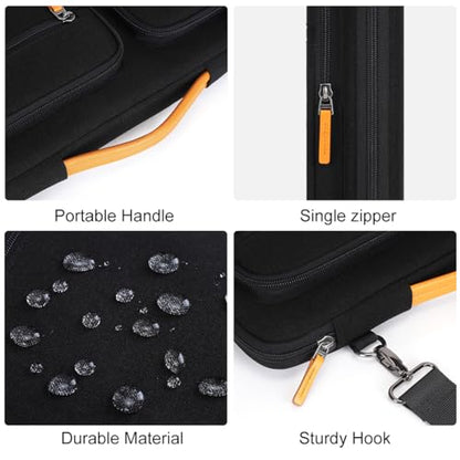 DOMISO 15.6 inch Laptop Sleeve Case,Waterproof Laptop Bag with Handle,Shockproof Protective Notebook PC Case Compatible with Acer/Lenovo/HP/Chromebook/Dell,Black - color: Black, size: 15.6 inch