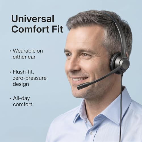 X1 ENC Noise Cancelling USB Headset, 3.5mm Single Ear Office Headset with USB C/A Adapter, Wired Mono Call Center Headset for PC Laptop Cell Phone, Business Computer Headphones for WFH Office