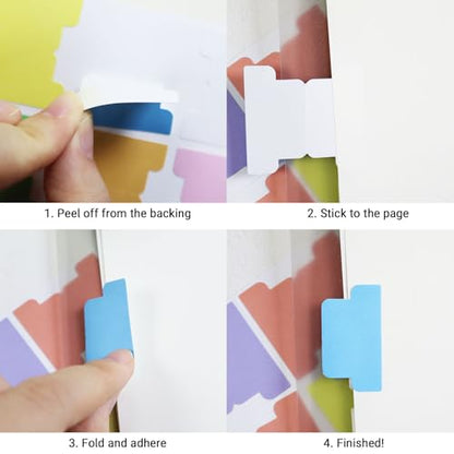 80 Pieces Sticky Blank Monthly Index Tabs Double-Sided Page Markers, Self-Adhesive & Writable Notes Flags for Labeling/Marking/Planing - Multi