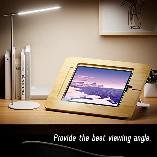 AFOOYO Wooden Tablet Drawing Stand - Adjustable 5 Angles for Laptop,Book Reading Stand, Compatible with 12.9/13inch iPad Pro with iPad Case Version(3rd - 7th Gen) - color: Bamboo, size: Large-Fit iPad Pro 12.9/13 inches