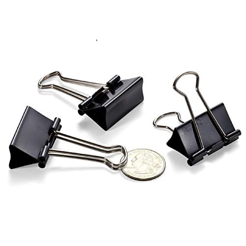 Officemate Medium Binder Clips, Black, 12 count (Pack of 12) - color: Black, size: Medium