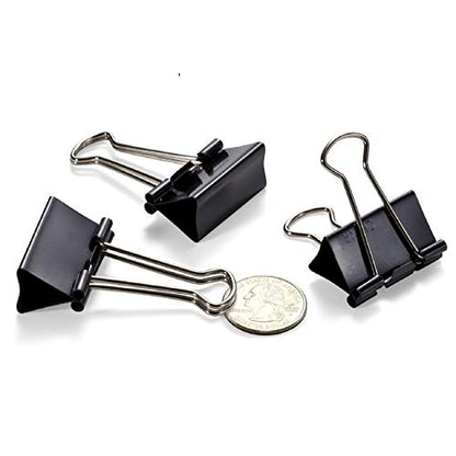 Officemate Medium Binder Clips, Black, 12 count (Pack of 12) - color: Black, size: Medium