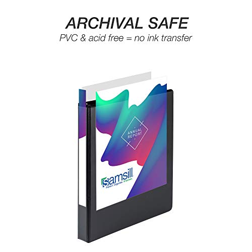 Samsill Durable 1 inch 3 Ring Binder, D Ring Binder, 100% Recycled Chipboard, Black - color: Black, size: 1 Pack, style: 1 Inch