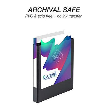 Samsill Durable 1 inch 3 Ring Binder, D Ring Binder, 100% Recycled Chipboard, Black - color: Black, size: 1 Pack, style: 1 Inch