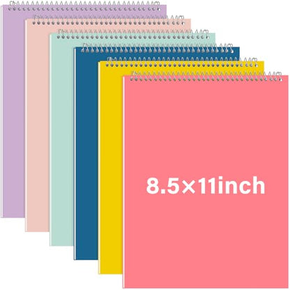Maitys 6 Pcs Legal Pad Steno Spiral Notebook 8.5" x 11" Top Bound Spiral Pads Hard Cover College Ruled Notepad 70 Sheet Pad for School Office University Home(Cute Color,Iridescent Style) - color: Cute Color, style: Iridescent Style