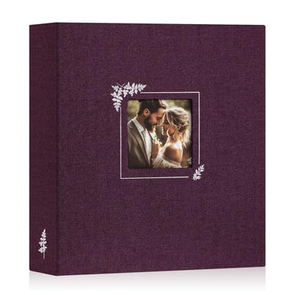 Lanpn Scrapbook Photo Album 8.5x11, Linen Window Design Cover Top Load 3 Ring Folder Binder Photobook Photo Book 8.5 x 11 inch with 30 Plastic Sleeves 60 Pages Purple - color: Purple, size: 8.5x11"