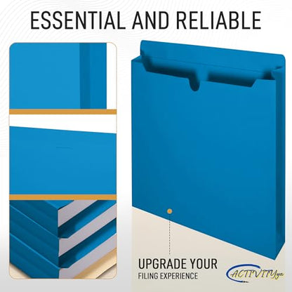 Blue File Jackets, 2 Inch Expansion, Letter Size, Reinforced Straight-Cut Tab, 6 Pack - color: Blue, style: 2 Inch Expansion