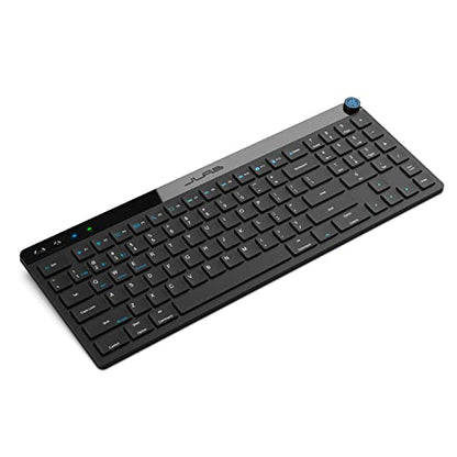 JLab JBuds Wireless Keyboard, 95 Key, Multi-Device Bluetooth and USB dongle, Soft Touch Keys, Media knob, Custom Profiles, Black - size: 1 Pack