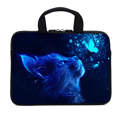 Laptop Sleeve Case 11.6" 12.1 Inch Neoprene Laptop Sleeve/Notebook Computer Case/Chromebook Case/Carrying Bag (Blue cat) - color: blue cat