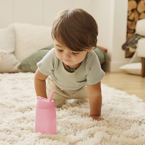 Munchkin Simple Clean Straw Cups for Toddlers 1-3, with Peel Open Straw for Easy Cleaning, Spill Proof Sippy Cup for Kids 12+ Months, 10 Ounce, 2 Pack, Pink/Blue - size: 2 Count (Pack of 1), style: 2pk, Pink/Blue