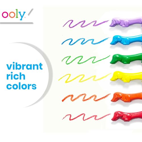 OOLY Pawsome Pups Dog Shaped Crayons for Kids - Set of 6 Dachshund Animal Crayons, 6 Colors, Non-Toxic, Ages 3+ - style: Pawsome Pups