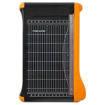Fiskars 9" Recycled Bypass Guillotine Paper Cutter, Self-Sharpening Blade | Craft Paper, Cardstock and Photo Trimmer, Suitable for Traveling