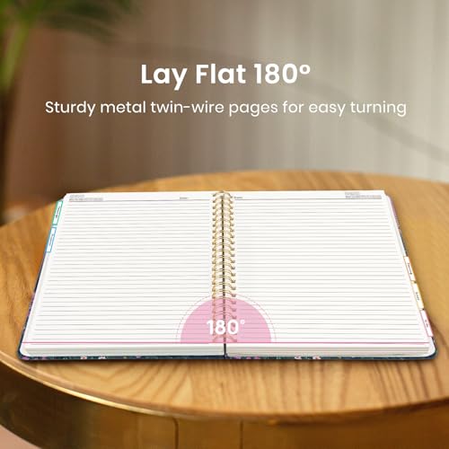 Large Spiral Lined Notebook for Work with Dividers & Tabs, 8.5"x11" Hardcover 5 Subject Notebook, College Ruled, 280 Pages, Twilight Bloom - color: A - Twilight Bloom