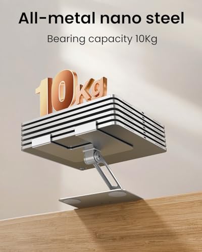 TIGRIS 360° Rotating Tablet Stand for iPad, Adjustable Foldable Metal Desk Stand, Stable Portable Tablet Holder for Office, Kitchen, Video Calls, Compatible with iPad Pro/Air/Mini, Kindle, Surface