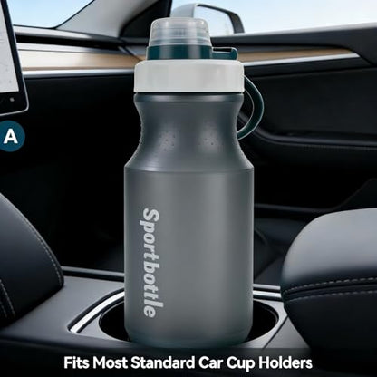 2 PCS Set Plastic Water Bottles, Sports Water Bottles with Leak-Proof Lid, Lightweight Reusable Water Bottles for Running,Gym, School, Travel, Leak Proof, BPA Free (Grey(13oz+20oz) - color: Grey(13oz+20oz）