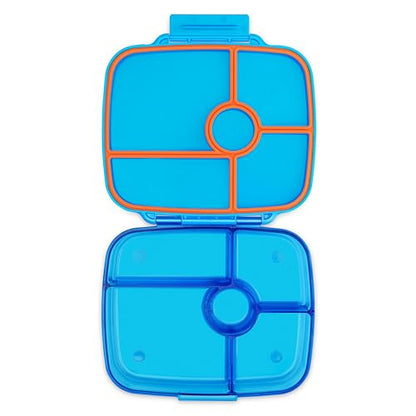 Yumbox Go Leakproof Bento Lunch Box, 5 Compartments, Miami Blue | Deep Portioned Tray | Removable Silicone Gasket | Lightweight Construction | Fits Most Lunch Bags | Easy-Clean Design - color: Miami Blue