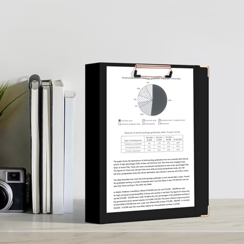 Ospelelf 3 Ring Binder, 1.5 Inch, Cute Letter Size (11" x 8.5") with 5 Tab Dividers, File Folder Labels and Low Profile Clipboards, Black Binder for School and Office Supplies - color: Black, size: 1.5in（Letter Size）