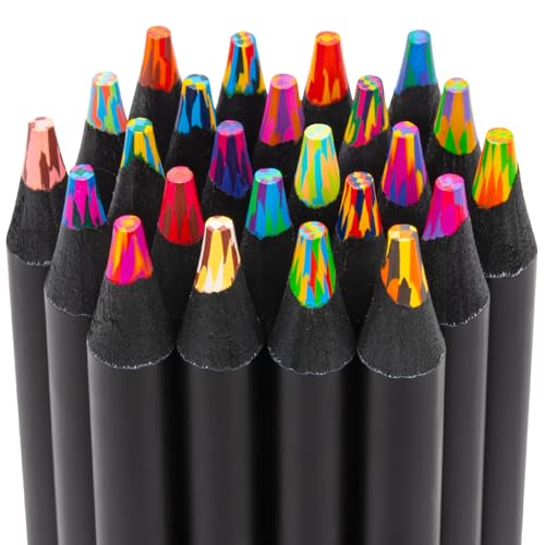 Yangmei Art Supplies, 24 Rainbow Colored Pencils, Teen Girl Gifts | Gifts for 5-12 Year Old Girl, Stocking Stuffers, Arts and Crafts for Kids Ages 8-12, Party Favors for Kids 8-12 - color: 24 Colors