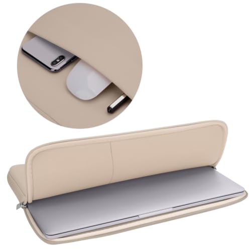RAINYEAR 13 Inch Laptop Sleeve Compatible with 13.3" MacBook Air/Pro M1 M2 M3 M4 M5 A3449 A3240 A3113 A2681 A2338 Case Cover Bag with Front Pocket Accessories Pouch (Khaki) - color: Khaki, size: 13"