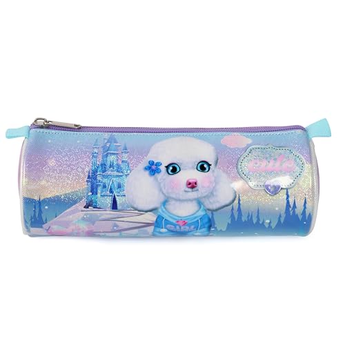 Cartoon Rolling Backpack for Boys Girls, Kids 5 Pcs Wheeled Backpack, Travel Backpack for Elementary Students (Dog Purple) - color: Dog Purple