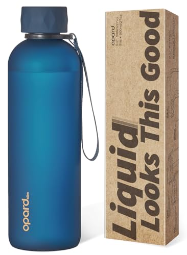 Opard Slim Pro Water Bottle 27oz, Plastic Water Bottle BPA-Free, Facetted Rubberized Grip-Texture Monocap, Leakproof Screw Top, Midnight Blue, Reusable for Travel School Sport Gym Hiking - color: Midnight Blue, size: 27 oz