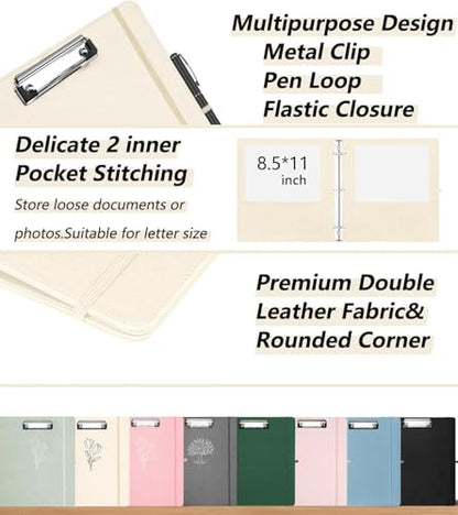 3 Ring 1 Inch Linen Binder Organizer, BVSSX Three Ring Binders with Clipboard, Plastic Folder, 5-Tabs Pocket Dividers with Sticker Labels, Pen Loop, Elastic Strap (Beige, Letter Size) - color: Light Beige, size: 1in（Letter Size）