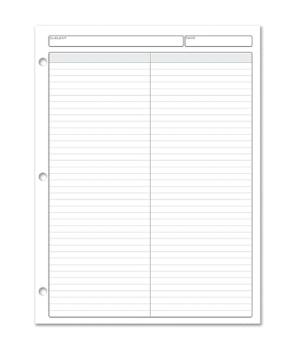 BookFactory 2 Columns Columnar Sheets/Two Column Loose Sheet Format - 50 Pieces of Paper, 8.5'' x 11'', 3 Hole Punched Loose Leaf Sheets (Made in USA) - size: 2 Column, style: Loose Sheets