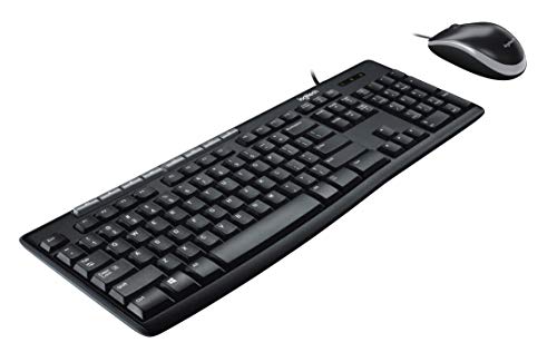 Logitech MK200 Media Combo Full Size Wired Keyboard with Mouse - Black | Full size wired keyboard with easy-access media controls, high-definition optical mouse, plug and play USB connection - size: One Size