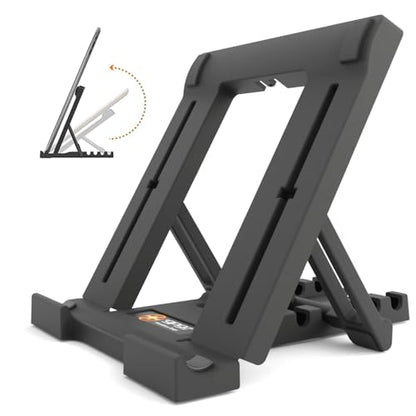 Tablet Stand for iPad, 5-Angle Foldable Holder for Desk, Bed & Couch, Non-Slip Base, Compatible with iPad, iPhone, Kindle, Samsung Galaxy & E-Readers, Portrait & Landscape