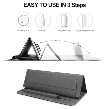 8-11 inch Tablet Sleeve Case with Pen Holder, Slim PU Lightweight Universal case with Foldable Stand for iPad 10th Generation 2022, iPad Pro 11, iPad mini6, Galaxy Tab S9/A9 Plus/A8 etc Gray - color: Gray