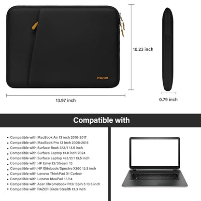MOSISO 13.3 inch Laptop Case, 13-13.3 inch Laptop Sleeve Compatible with MacBook Neo/Air/Pro 13 inch with A18/M5/M4/M3/M2/M1 Chip 2026-2016, Neoprene Carrying Computer Bag with Bevel Pocket, Black