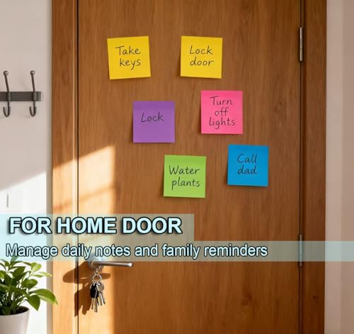(40 Pads) Sticky Notes 3x3 in,Bright Colors Notepads,Colorful Stickies | Super Sticking Power,Memo Note Pads,Post on Windows Doors,Office,School,Strong Adhesive,Recyclable,Easy to Write