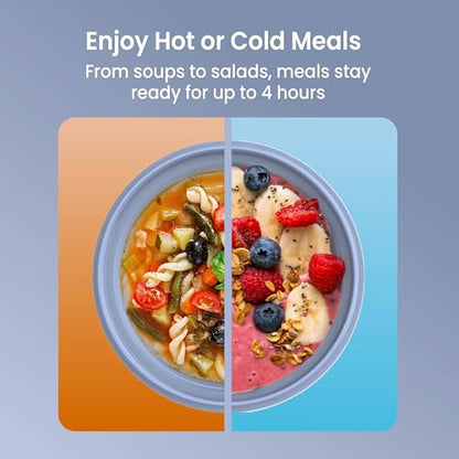 Bentgo Bowl - Insulated Leak-Resistant Bowl with Snack Compartment, Collapsible Utensils and Improved Easy-Grip Design for On-the-Go - Holds Soup, Rice, Cereal & More - BPA-Free, 21.2 oz (Slate) - color: Slate