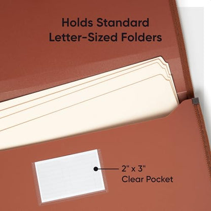 Smead Tuff Premium Poly Wallet, Accordion File Organizer for File Folders, Legal Size, 5-1/4 inch Expansion, Office Supplies, Document Organizer (73789) - size: Legal, style: Redrope