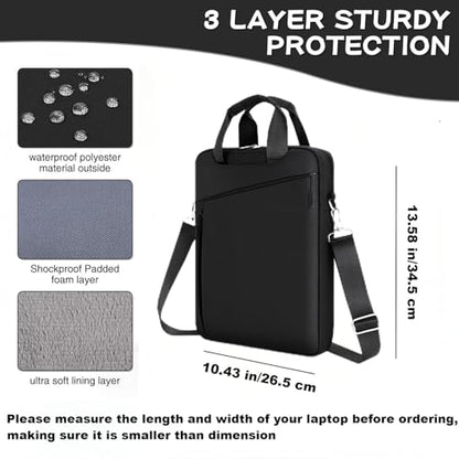 Laptop Case Shoulder Sleeve Bag Compatible with 14" MacBook Pro M5 M4 M3 M2 M1/13.6" MacBook air M4 M3 M2/13 MacBook Neo, Chromebook Notebook Portable Carrying Messenger Computer Bag, Black - color: Black