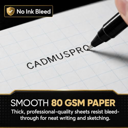 8.5x11 Graph Paper Pad, 80 GSM, 1 Pack, 50 Sheets | Letter size graph paper for school, office, and study sessions