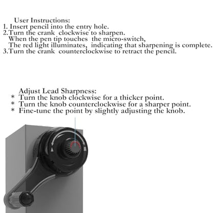 Premium Desktop Manual Pencil Sharpener, Desk Mount Design with Metal Clamp, Alloy Steel Hob，Hand Crank Operation, Silver and Gray