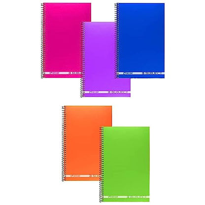 Top Flight Boss Poly Cover 3-Subject Wirebound Notebook, 108 Sheets, College Rule, 9.5 x 6 Inches, 1 Notebook, Cover Color May Vary (43002) - size: (Pack of 1)