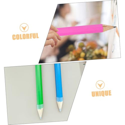 Uonlytech 4pcs Colorful Jumbo Wooden Pencils Funny Large Props for Drawing Writing Ergonomic Design for Hands for Preschool Kindergarten Activities