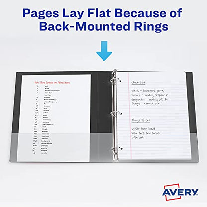 Avery Durable Clear View 3 Ring Binders, 3 Inch EZD Rings, 1 White Binder (09701) (Pack of 2) - size: 3" (Pack of 2), style: 1 Pack