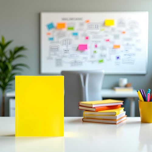 1Pcs 2Pocket Yellow Plastic Pocket Folders with Prongs,Muticolor Heavy Duty Folder Business Card Holder,Poly for School and Office, with Pockets Back to School Supplies Folders Filing Products