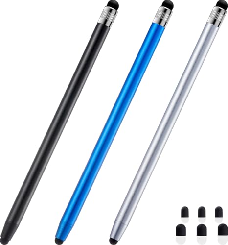 ChaoQ Stylus Pen for Touchscreen, 3pcs Stylus Pen for iPad iPhone Android | High Sensitivity and Precision, Suitable for iPad iPhone Android and All Touch Screens (Black/Silver/Blue) - color: 3 Black SIlver Blue
