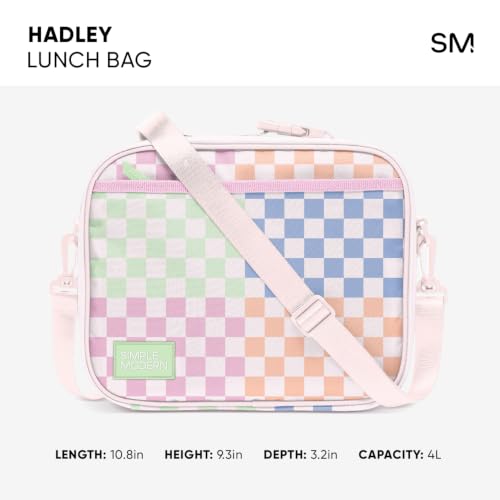 Simple Modern Hadley Lunch Box with Shoulder Strap | Kids & Adults | Insulated Bag with Pockets for Women, Men, Girls, Boys - color: Multi-color: Ice Granite