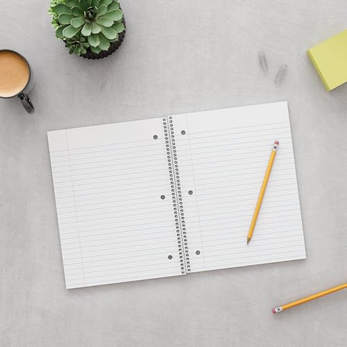 TRU RED 3‑Subject Notebook, 8” x 10.5”, Wide Ruled, 120 Sheets, Assorted Colors, 3‑Pack