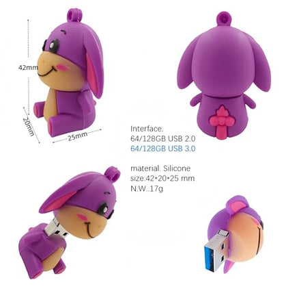 64GB USB 2.0 Flash Drive Cartoon Novelty Memory Stick Silicone Rubber Pendrive - color: X1, size: 64GB 2.0