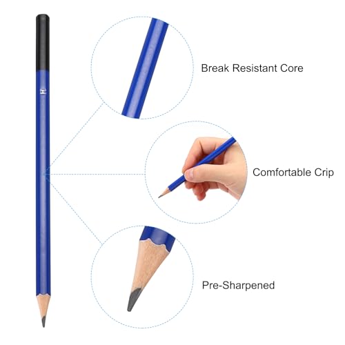 PATIKIL H Drawing Pencils for Sketching, 12PCS Sketch Pencils for Drawing Art Pencils Graphite Wood Pre-sharpened for Drawing Sketching Artists, H Pencils - size: 1 Count (Pack of 1), style: H