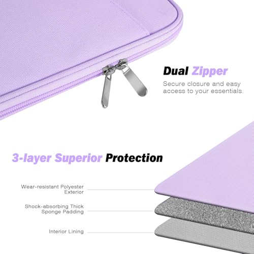 MoKo 9-11 Inch Tablet Sleeve Bag Carrying Case with Accessory Pocket | Fits iPad Air 11-inch M4, iPad Pro 11-inch M5, iPad A16 11-inch, iPad 10/9/8/7th and Tab S9/S8 11-inch, Lilac - color: Lilac, size: 9-11 Inch